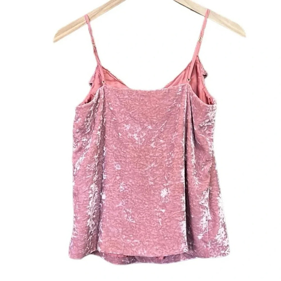 J. Crew Pink Velvet Ruffle Cami Tank Top Size XS - Picture 3 of 11